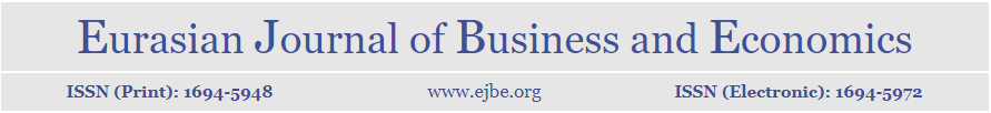 Eurasian Journal of Business and Economics (EJBE) is a refereed academic journal, publishing research articles in the field of business administration, economics, and related fields.   The main objective of EJBE is to provide an intellectual platform for Eurasian scholars, a platform in which research in alternative paradigms for business and economic inquiry could be presented and debated. EJBE also aims to promote interdisciplinary studies over the issues of theoretical, practical, and historical importance in dealing with problems in business and economics and become the leading business and economics journal in Eurasia.  EJBE welcomes not only Eurasian authors, but also authors from all over the world, who do research on Eurasia. EJBE promotes cooperation and communication among the academics and practitioners interested in Eurasian business and economics.